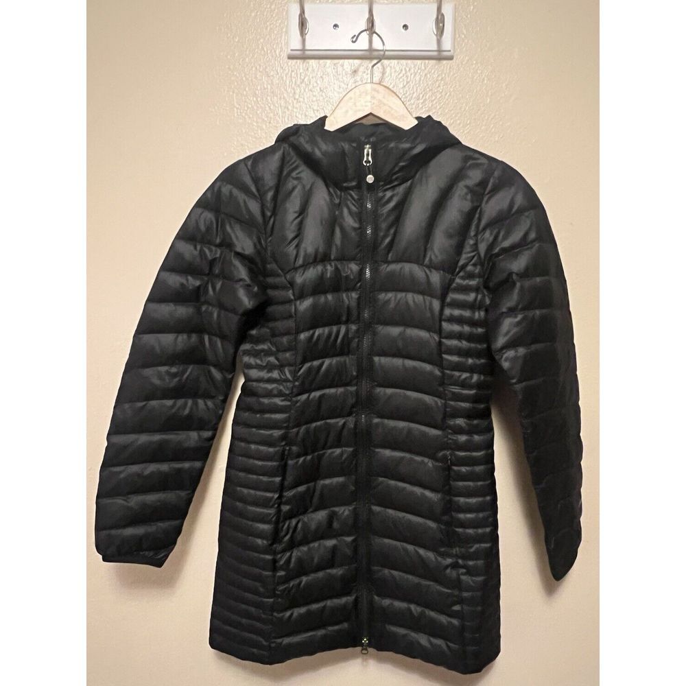Eddie Bauer Jacket Women XS Down Puffer Hooded Long Parka Quilted Lightweight